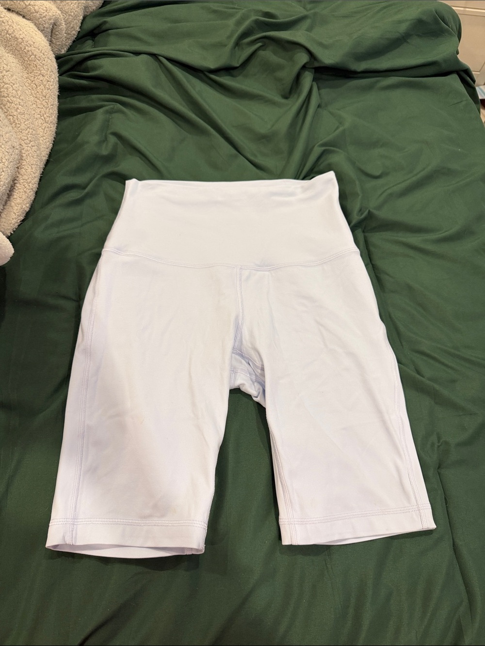Lululemon Periwinkle Blue High-Waist White Women’s Bike Shorts